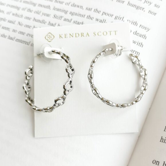 Kendra Scott Jewelry - NEW Kendra Scott Abbie Silver Hoop Earrings Authentic